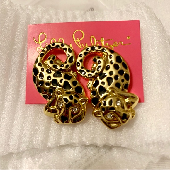 NWT Lilly Pulitzer Leopard / Cheetah Earrings - Picture 2 of 3